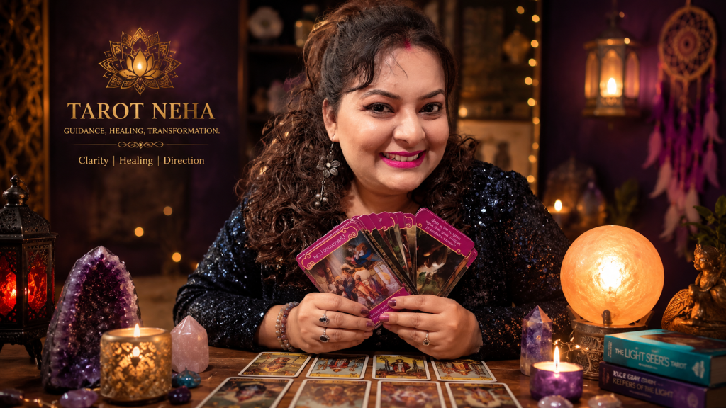 Tarot reading in a cozy space
